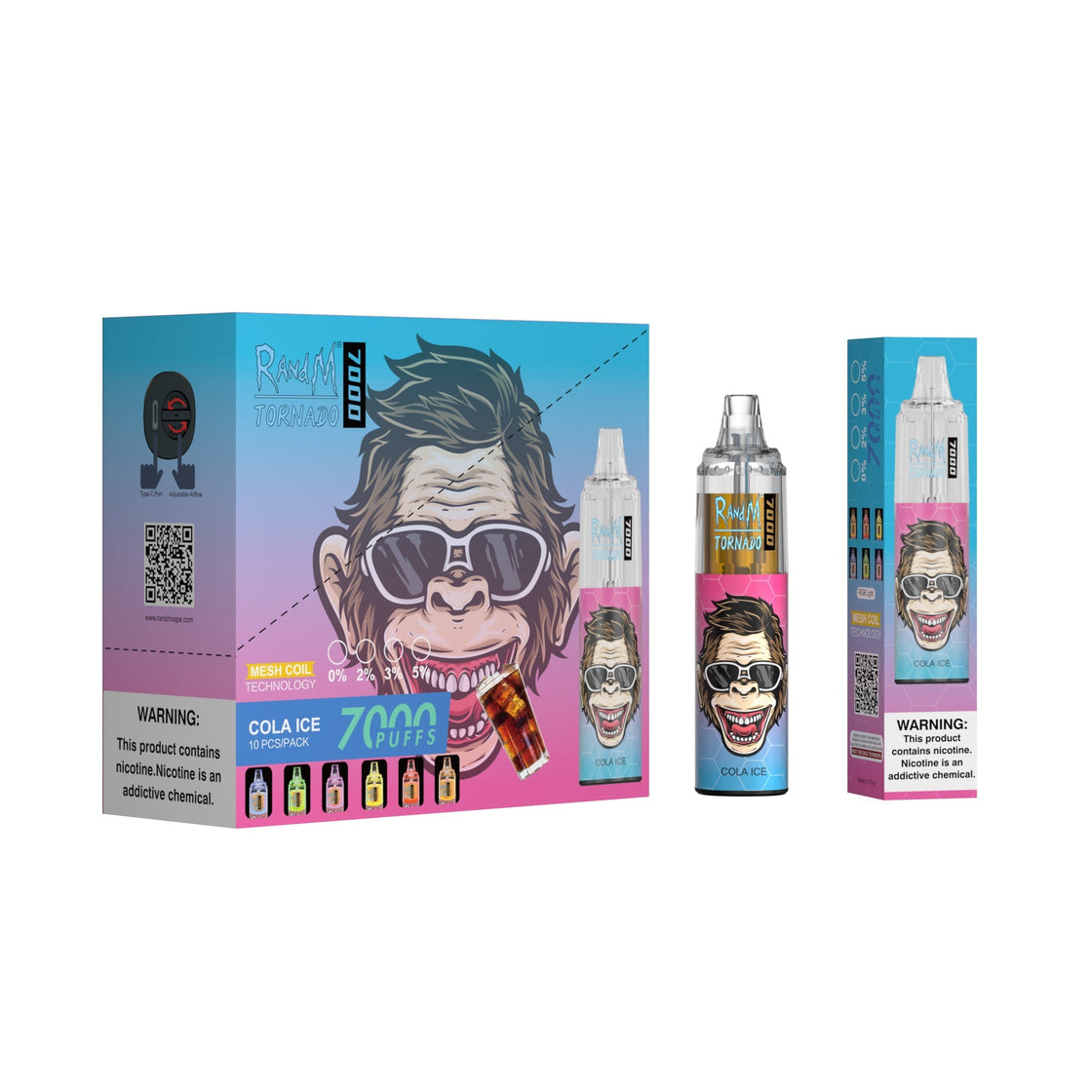 RAndM Tornado 7000 Puffs Disposable Vape (Schachtel mit 10 Stück)
