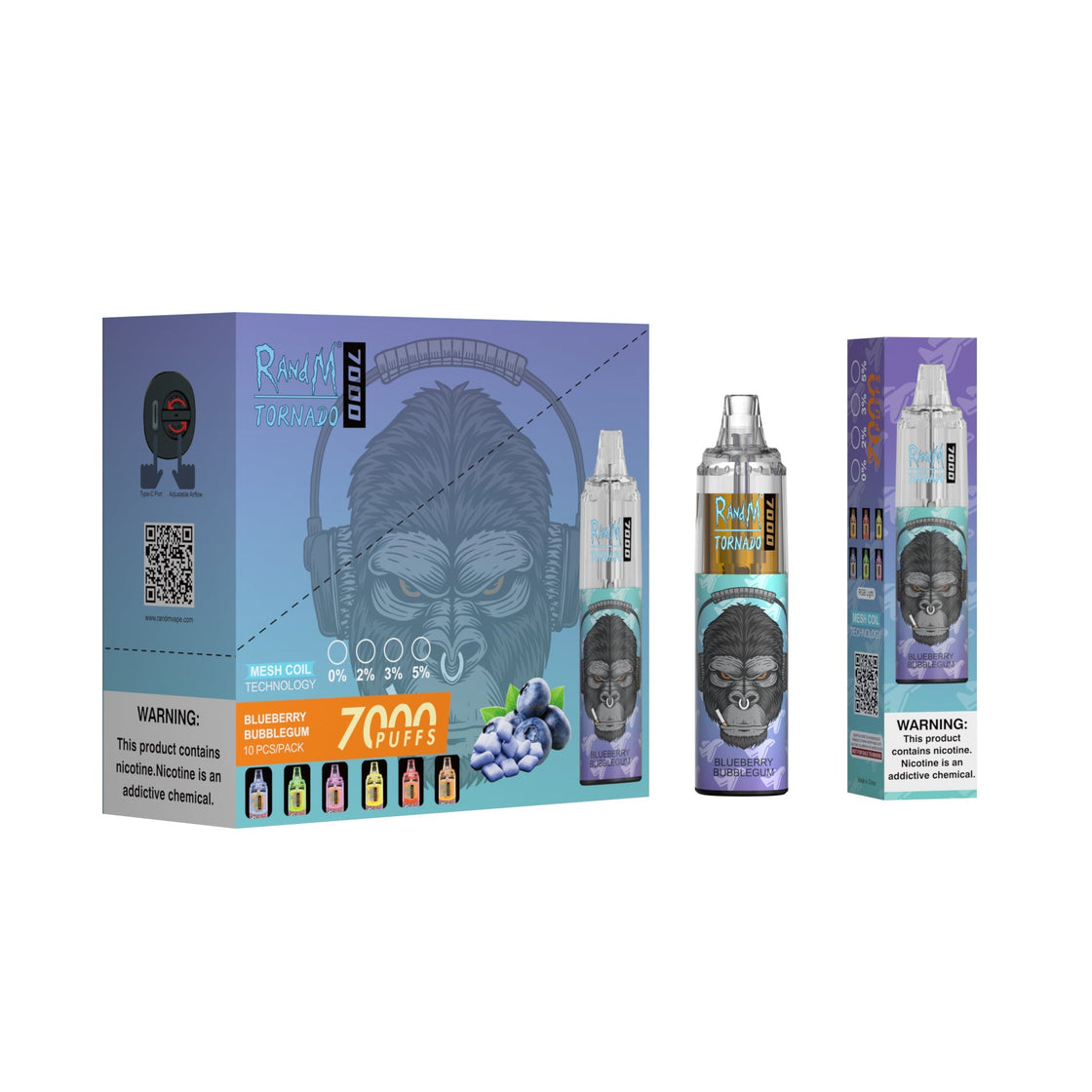 RAndM Tornado 7000 Puffs Disposable Vape (Schachtel mit 10 Stück)