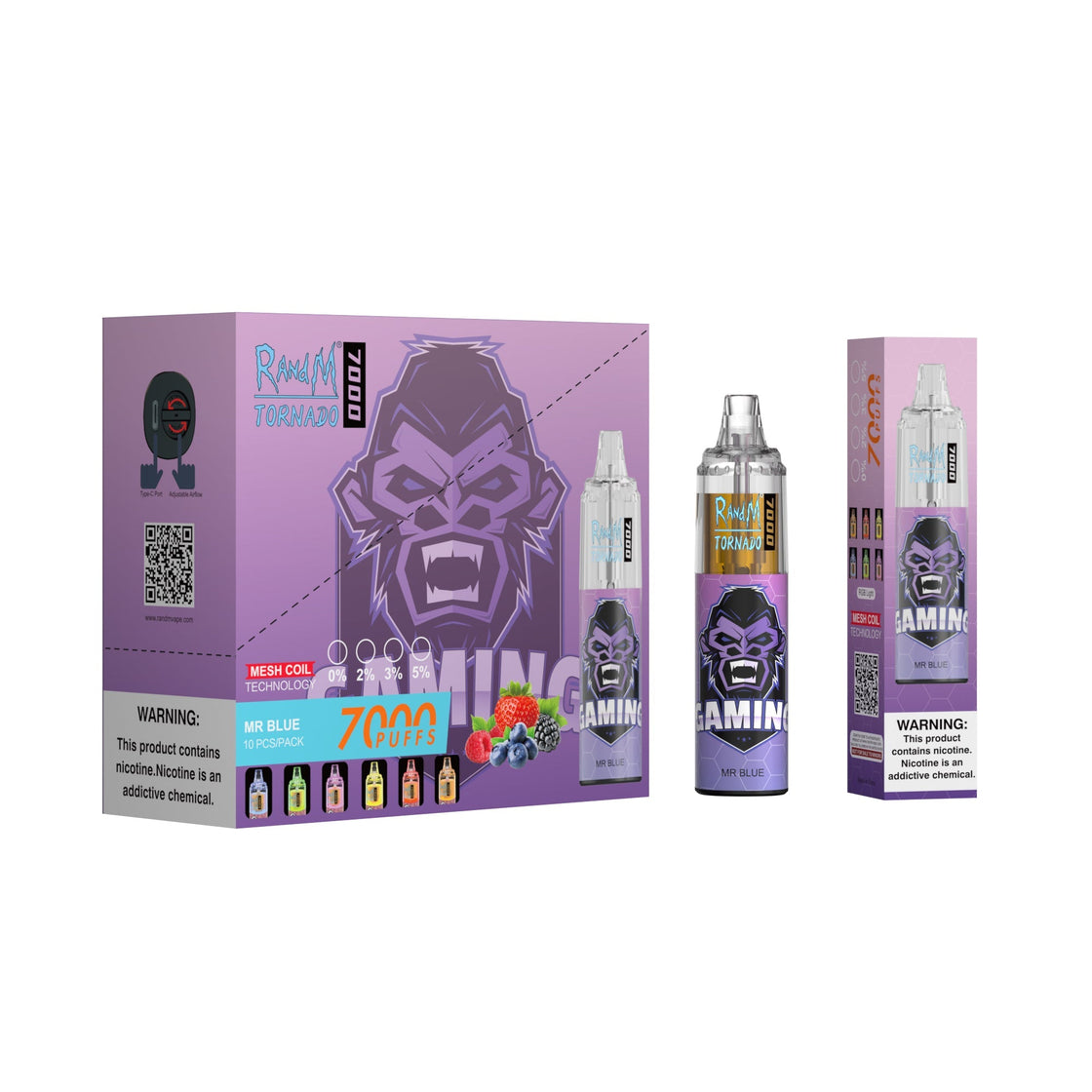 RAndM Tornado 7000 Puffs Disposable Vape (Schachtel mit 10 Stück)