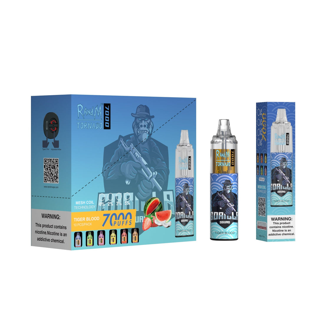 RAndM Tornado 7000 Puffs Disposable Vape (Schachtel mit 10 Stück)