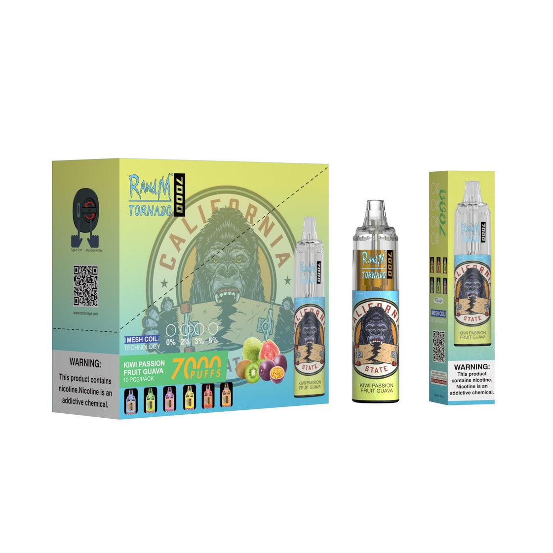 RAndM Tornado 7000 Puffs Disposable Vape (Schachtel mit 10 Stück)