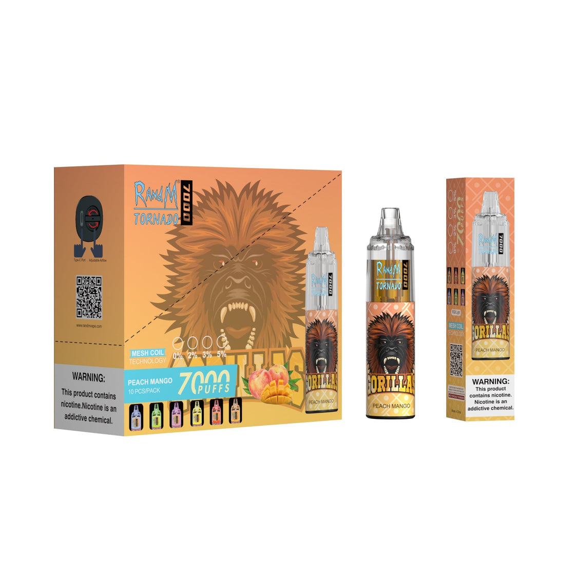 RAndM Tornado 7000 Puffs Disposable Vape (Schachtel mit 10 Stück)