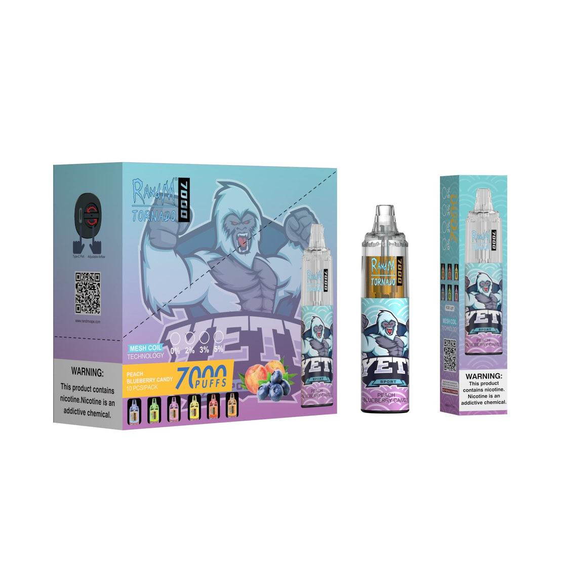 RAndM Tornado 7000 Puffs Disposable Vape (Schachtel mit 10 Stück)