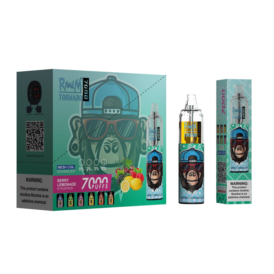 RAndM Tornado 7000 Puffs Disposable Vape (Schachtel mit 10 Stück)