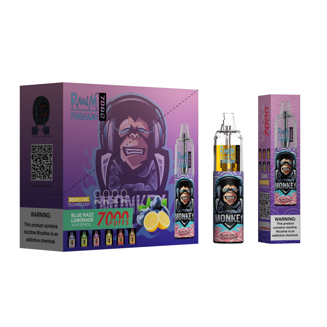 RAndM Tornado 7000 Puffs Disposable Vape (Schachtel mit 10 Stück)