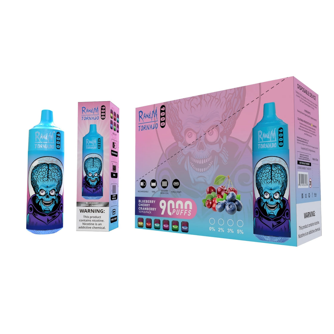 RAndM Tornado 9000 Puffs Disposable Vape (Schachtel mit 10 Stück)